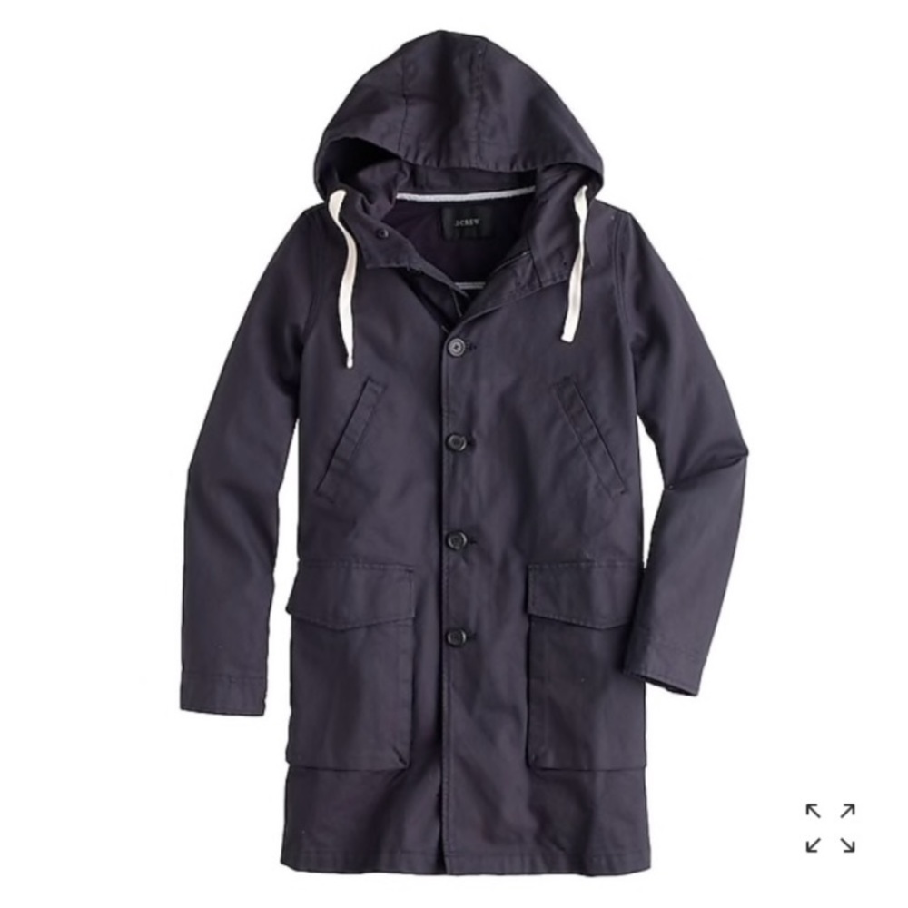 J.Crew
Navy Hooded Basket Weave Jacket Coat
